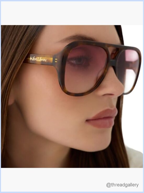 Oversized Navigator Sunglasses UV400 Protection Acetate Frame main image 6